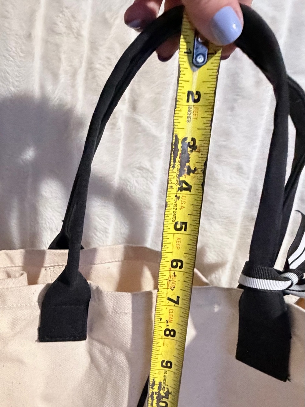 Monogram Canvas Tote Bag in Black and Cream - Picture 10 of 10